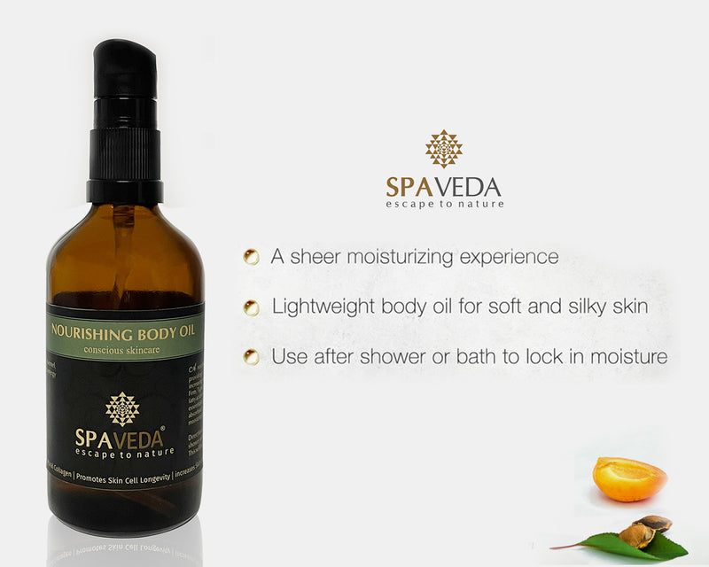 NOURISHING BODY OIL | Dry Skin Moisturizer & Hydrating Body Massage Oil, for Radiant & Healthy Looking Glow, Nourishing Bath Oil for Sheer Moisture